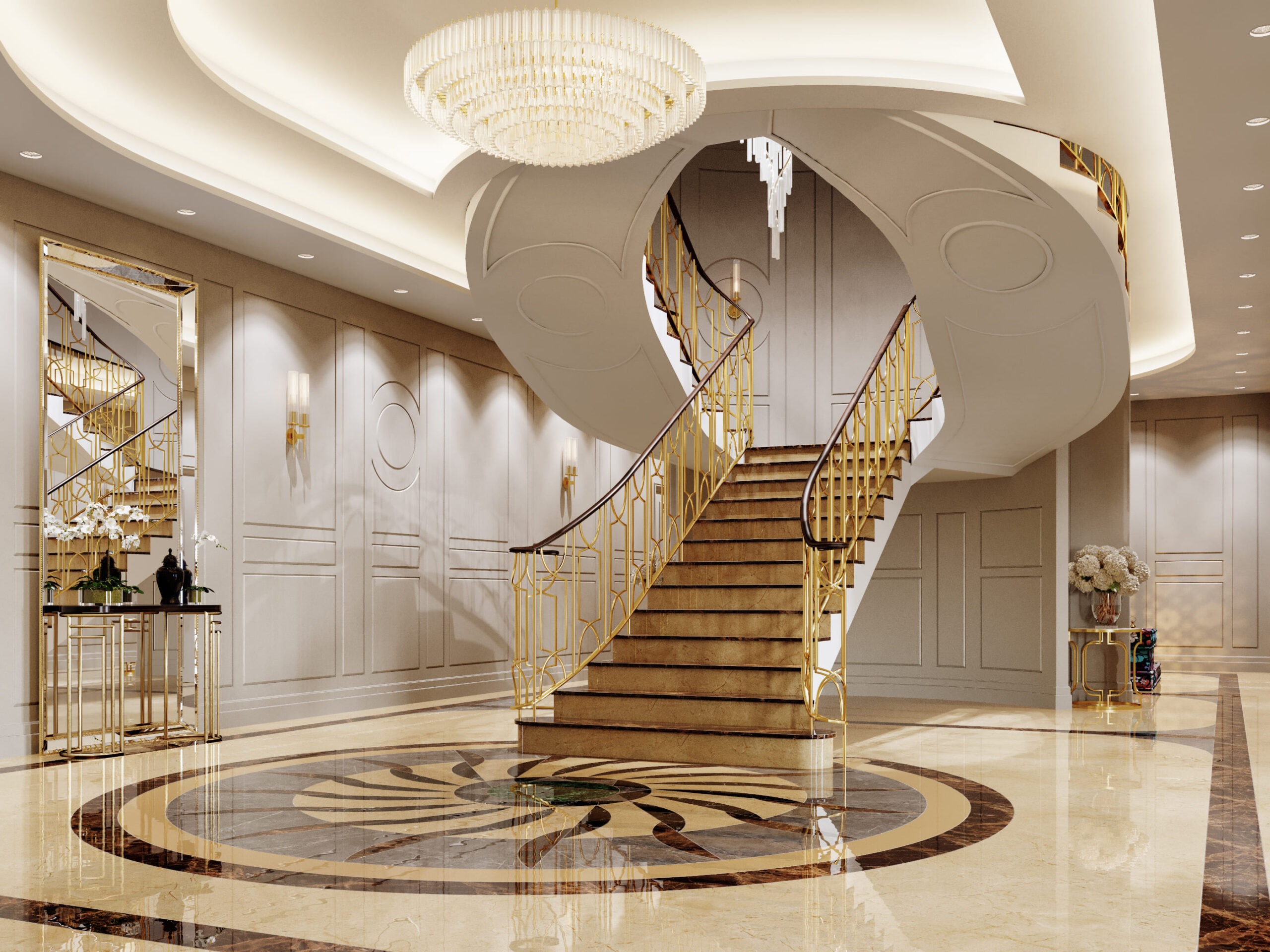 Interior design of AMR Villa by KG Design Hall photo 3