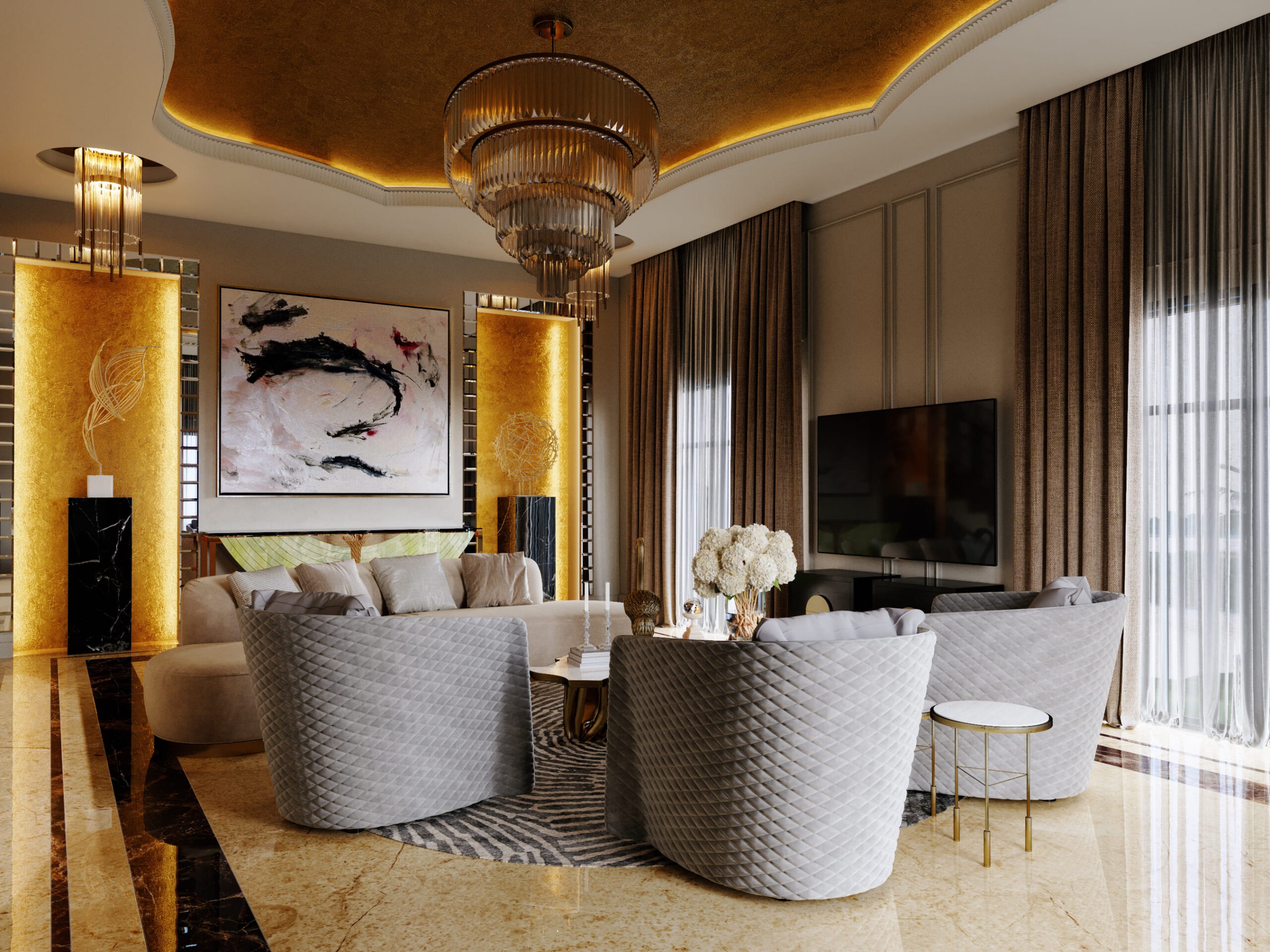 Interior design of AMR Villa by KG Design Living room photo 3