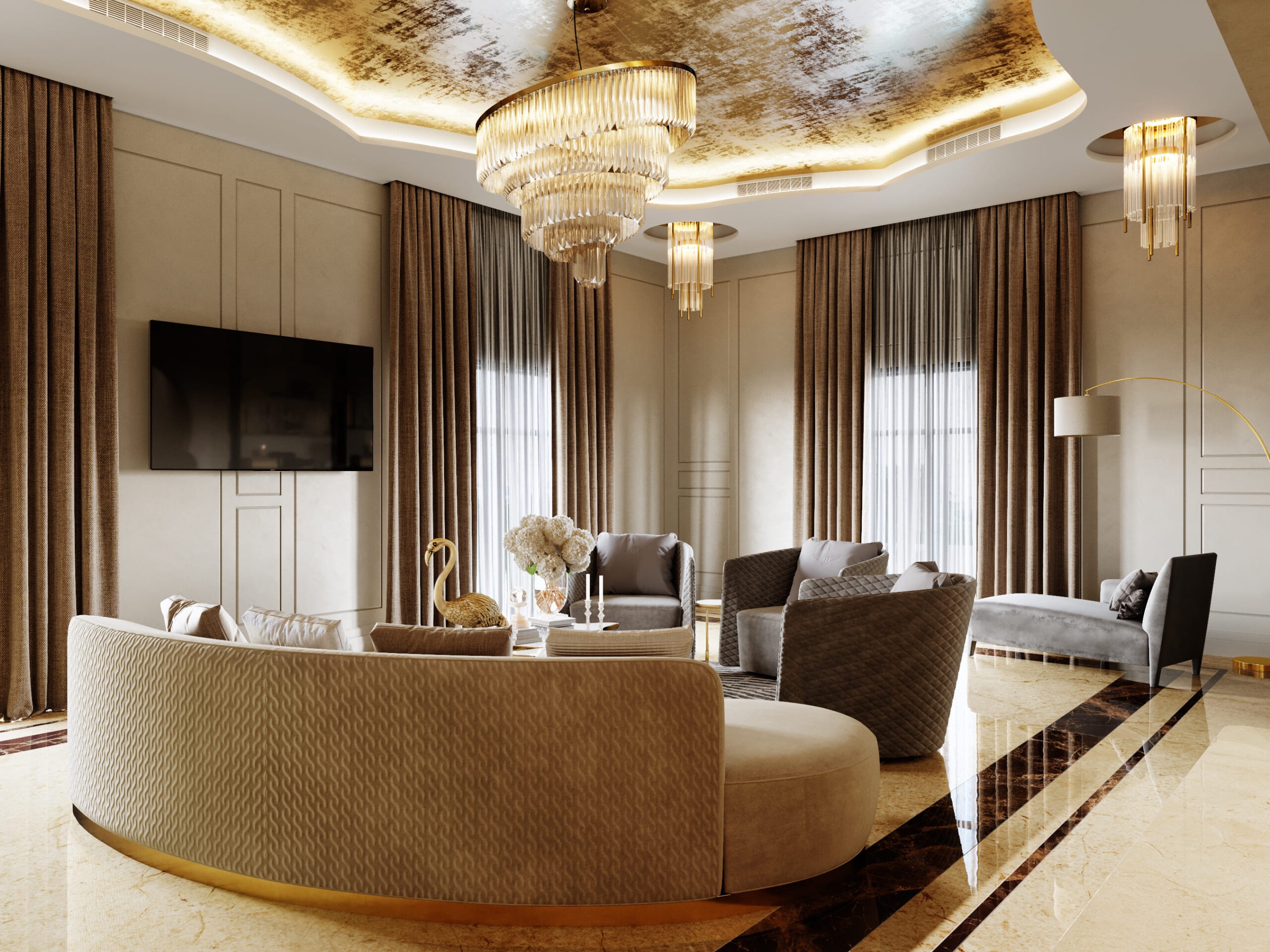 Interior design of AMR Villa by KG Design Living room photo 4