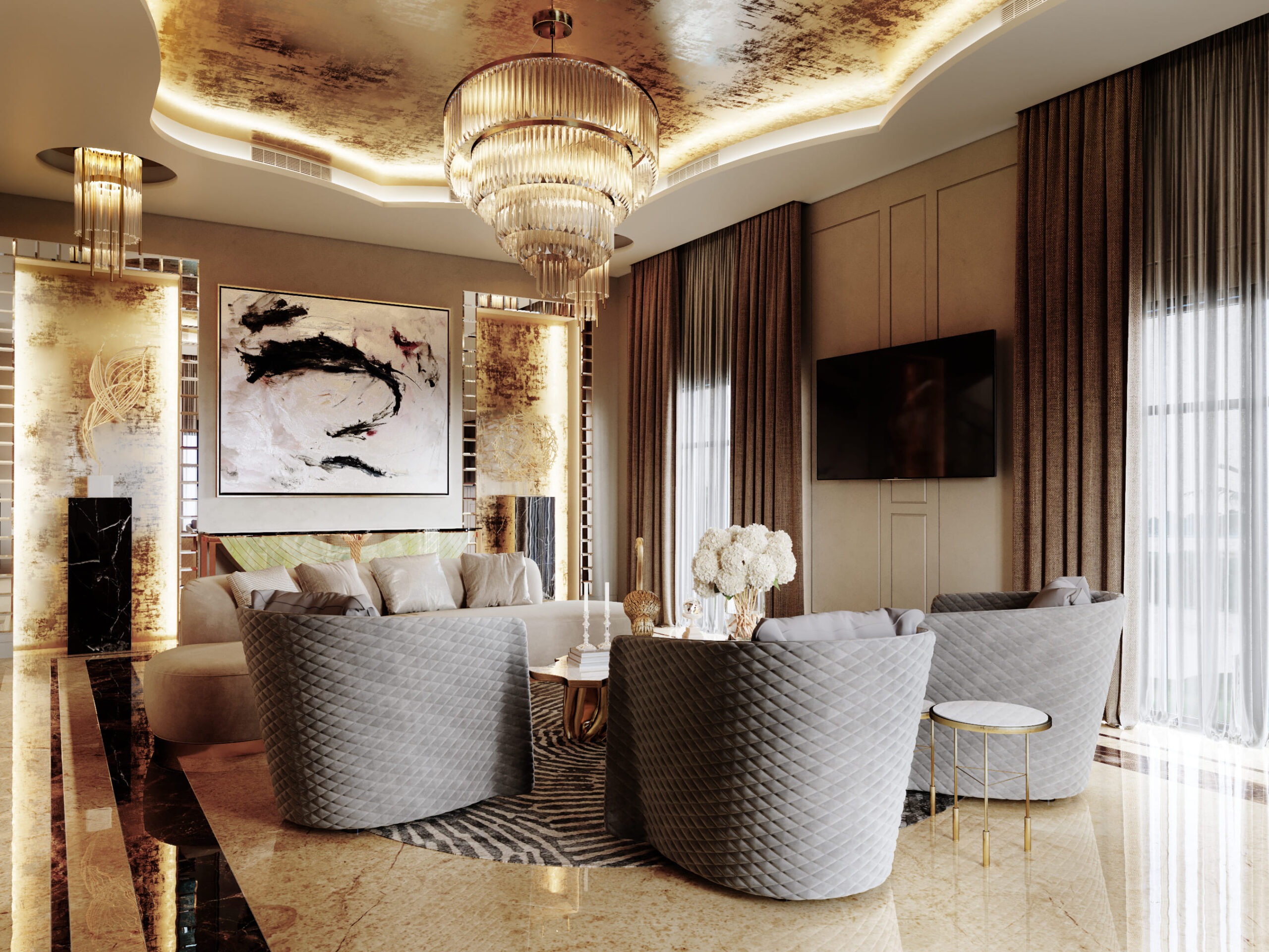 Interior design of AMR Villa by KG Design Living room photo 7